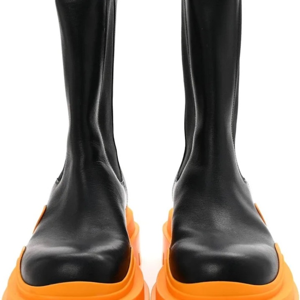 Bottega Veneta Orange Tire Chelsea Boots